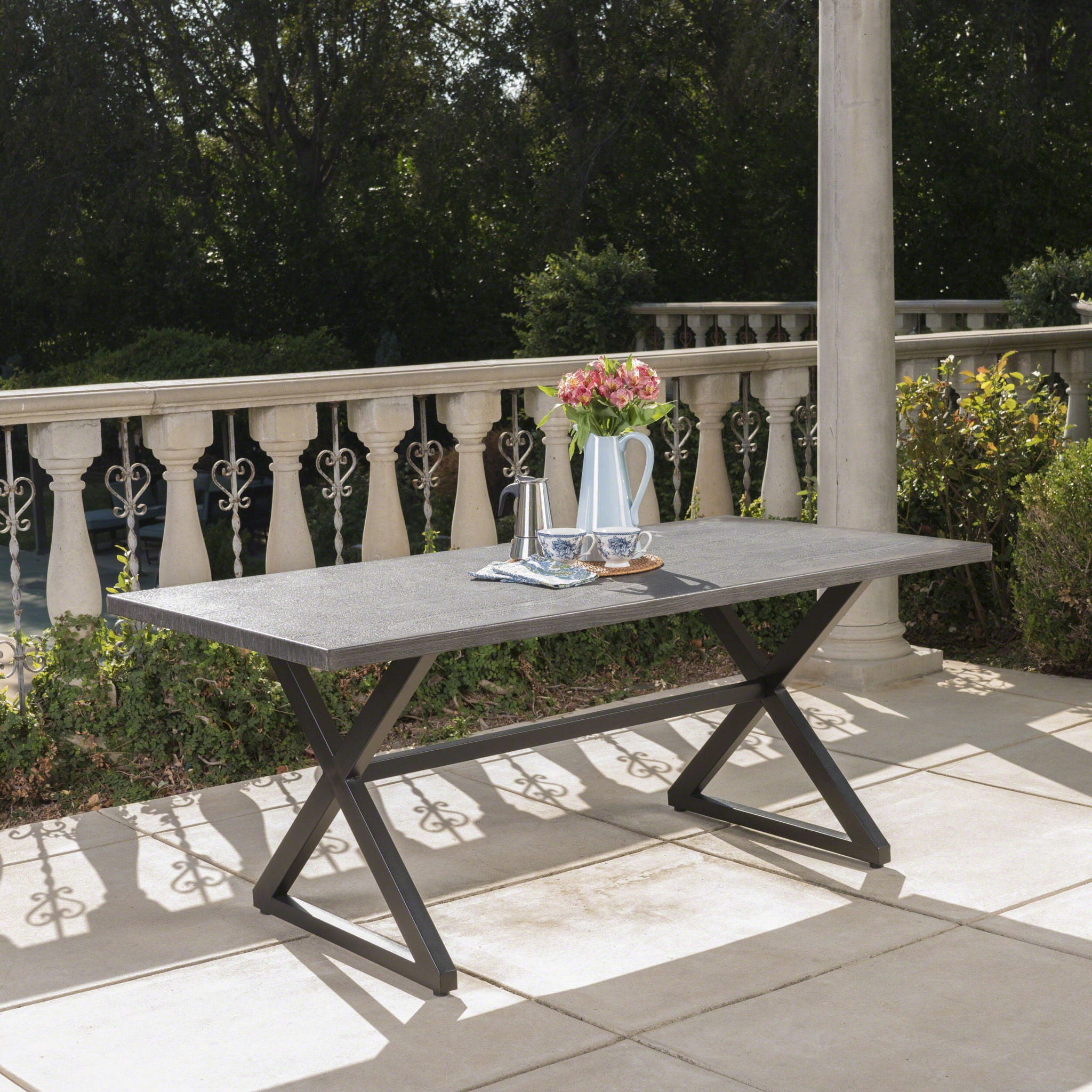 Rolando - Outdoor Aluminum Dining Table With Steel Frame