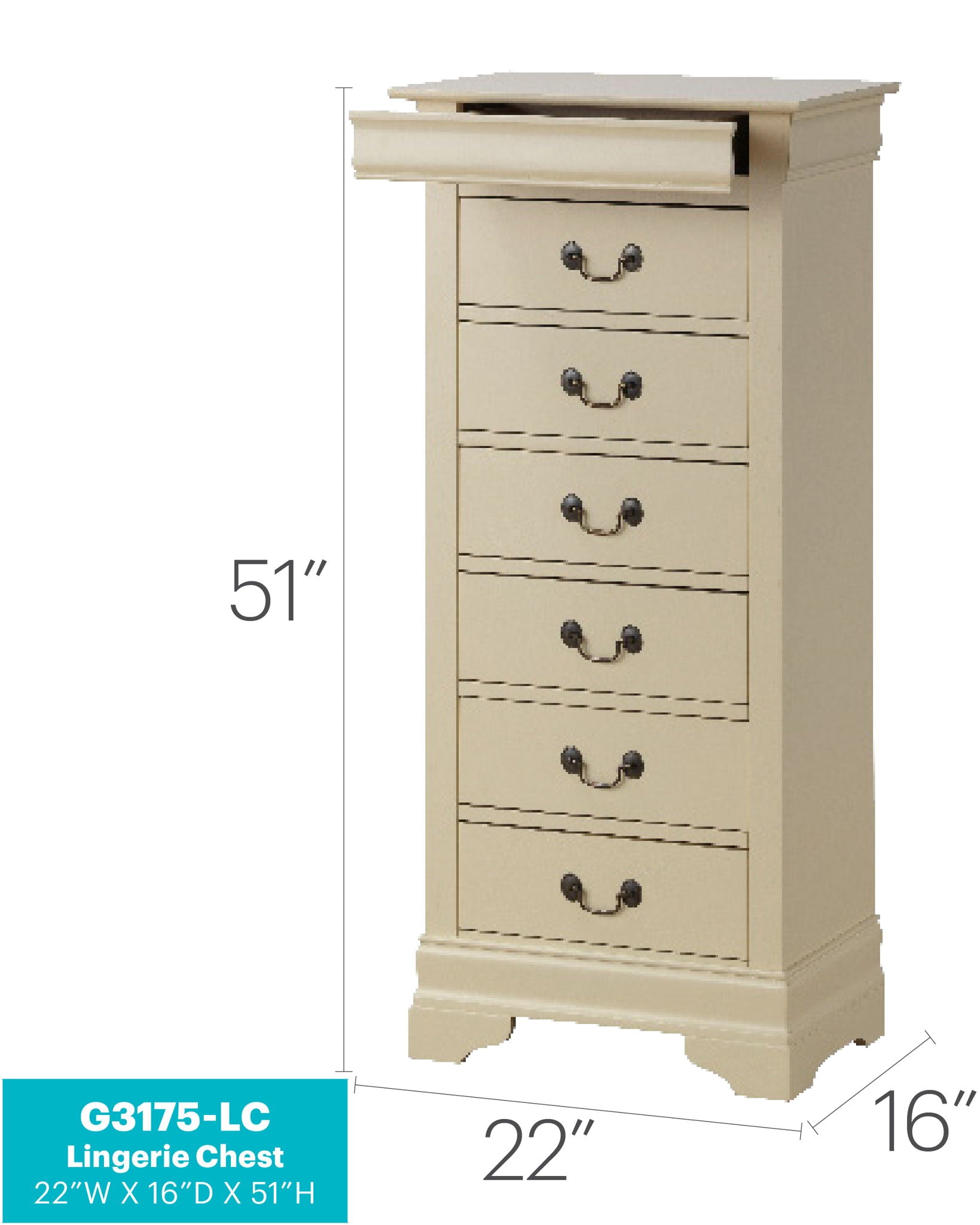 Traditional Style Lingerie Storage Chest Timeless