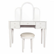 Mirrored Makeup Vanity Table Set With Adjustable Lighting And Storage