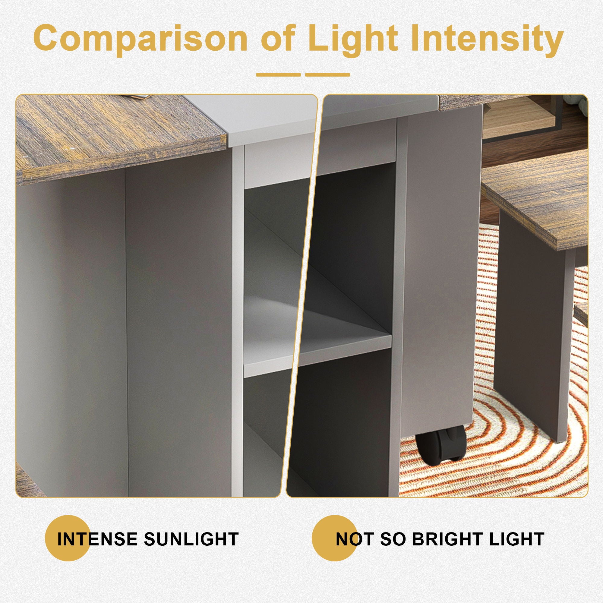 Contemporary 5 Piece Folding Extendable Dining Table Set With Chairs For 4 - Brown