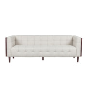Contemporary Mid-Century Charm 3 Seater Sofa With Button Tufted Waffle Stitching