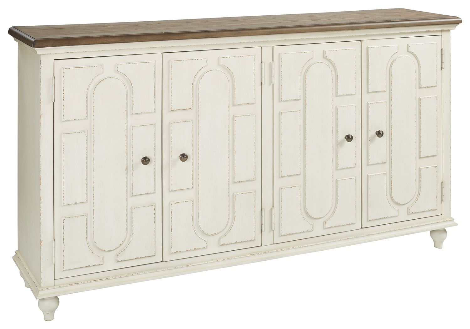 Ashley Furniture Roranville - Antique White - Accent Cabinet | Meri Furniture