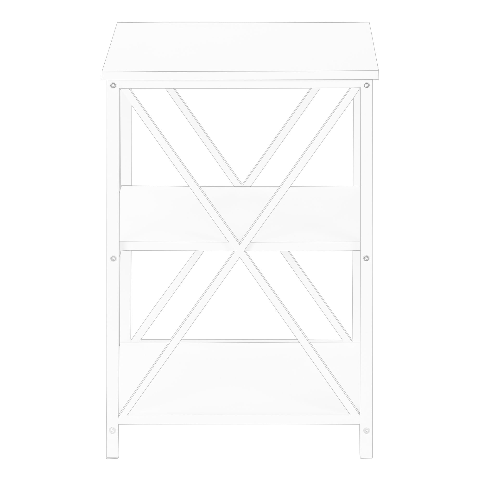 3 Tier Accent Table, Side Marble Look Contemporary & Modern