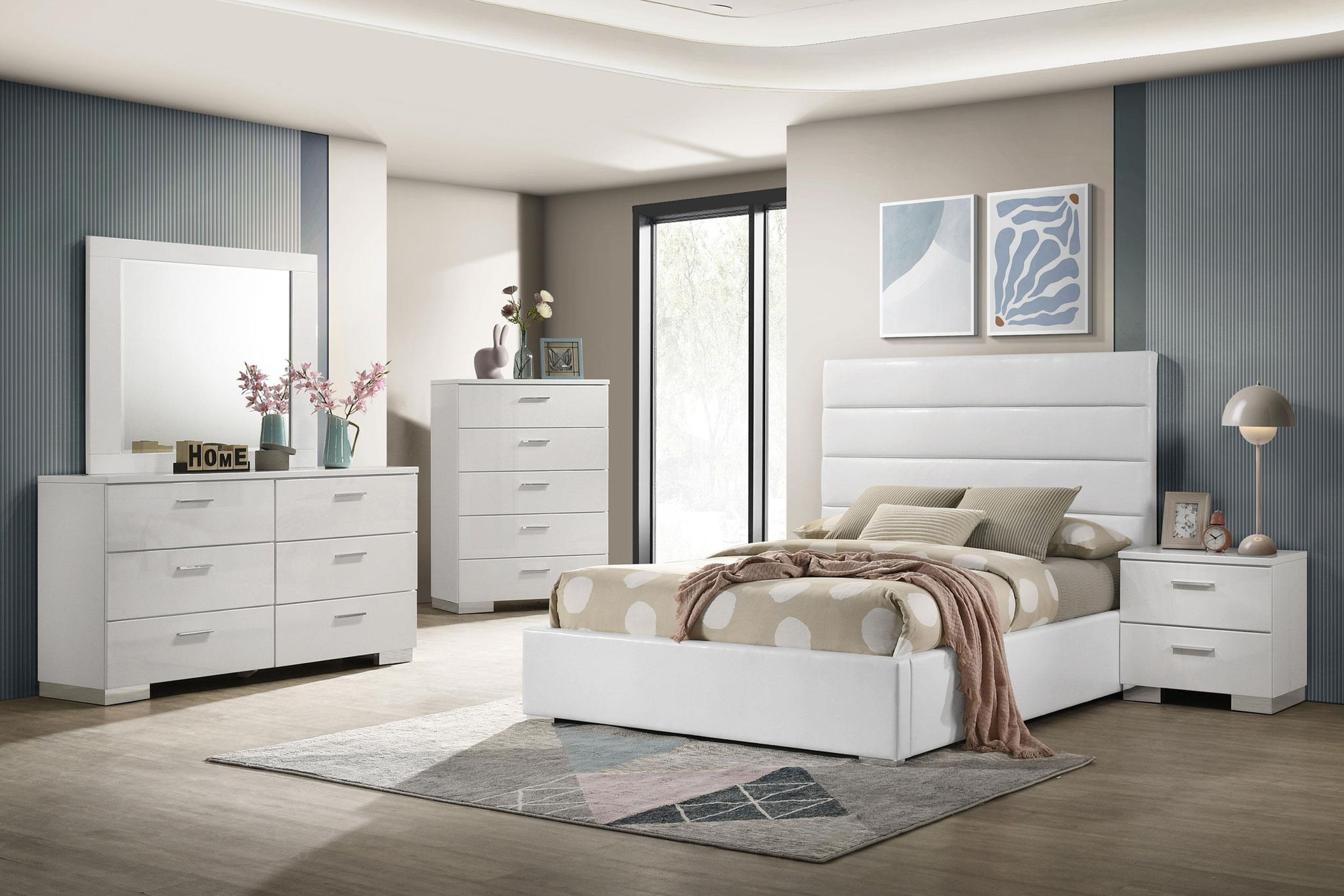 Felicity 53-inch Upholstered Full Platform Bed White