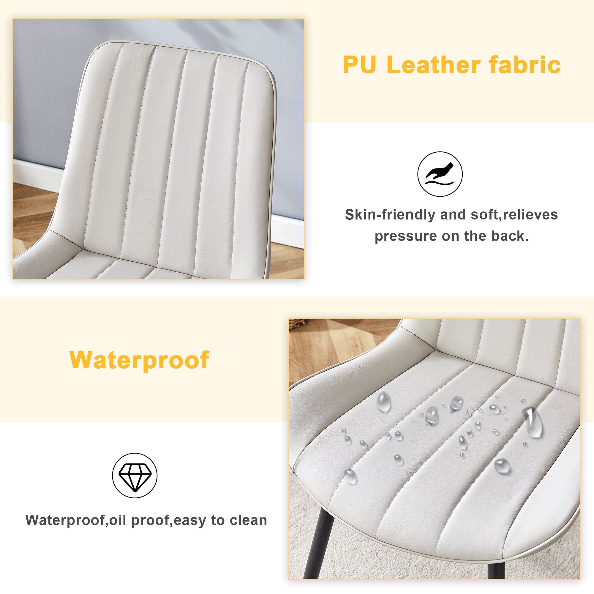 Modern Style Extended Seat Cushion Dining Chair Set