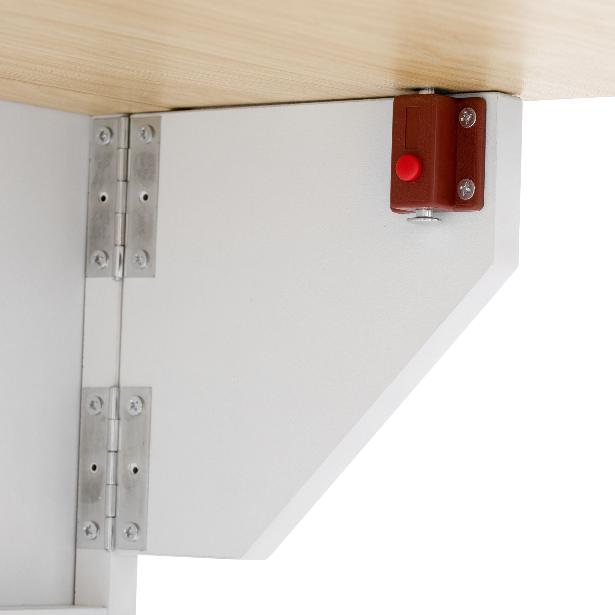 Modern Style 2 In 1 Pet Friendly Dog Crate Kitchen Island End Table Metal Pine - Natural / White