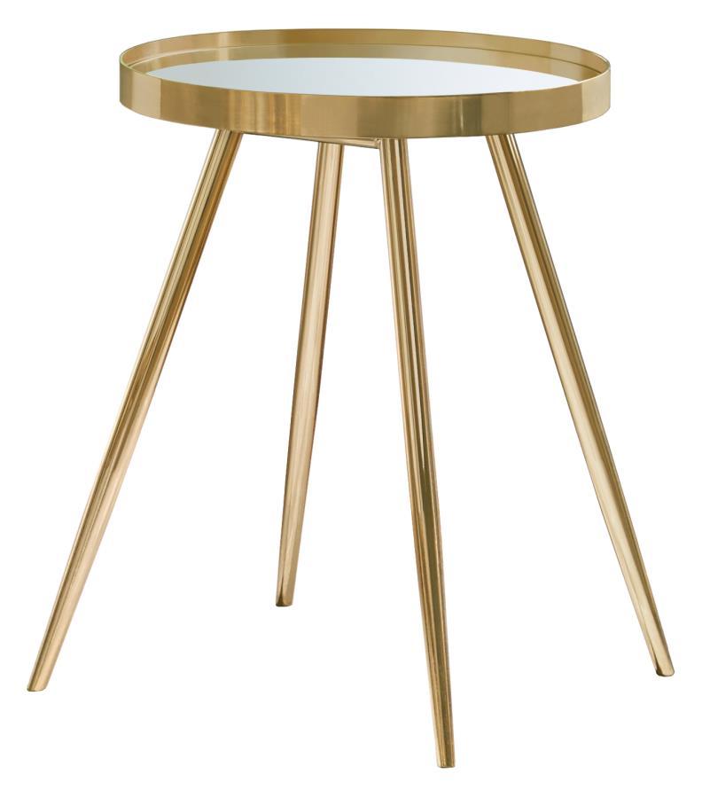 Coaster Fine Furniture Kaelyn - Round Mirror Top End Table | Meri Furniture