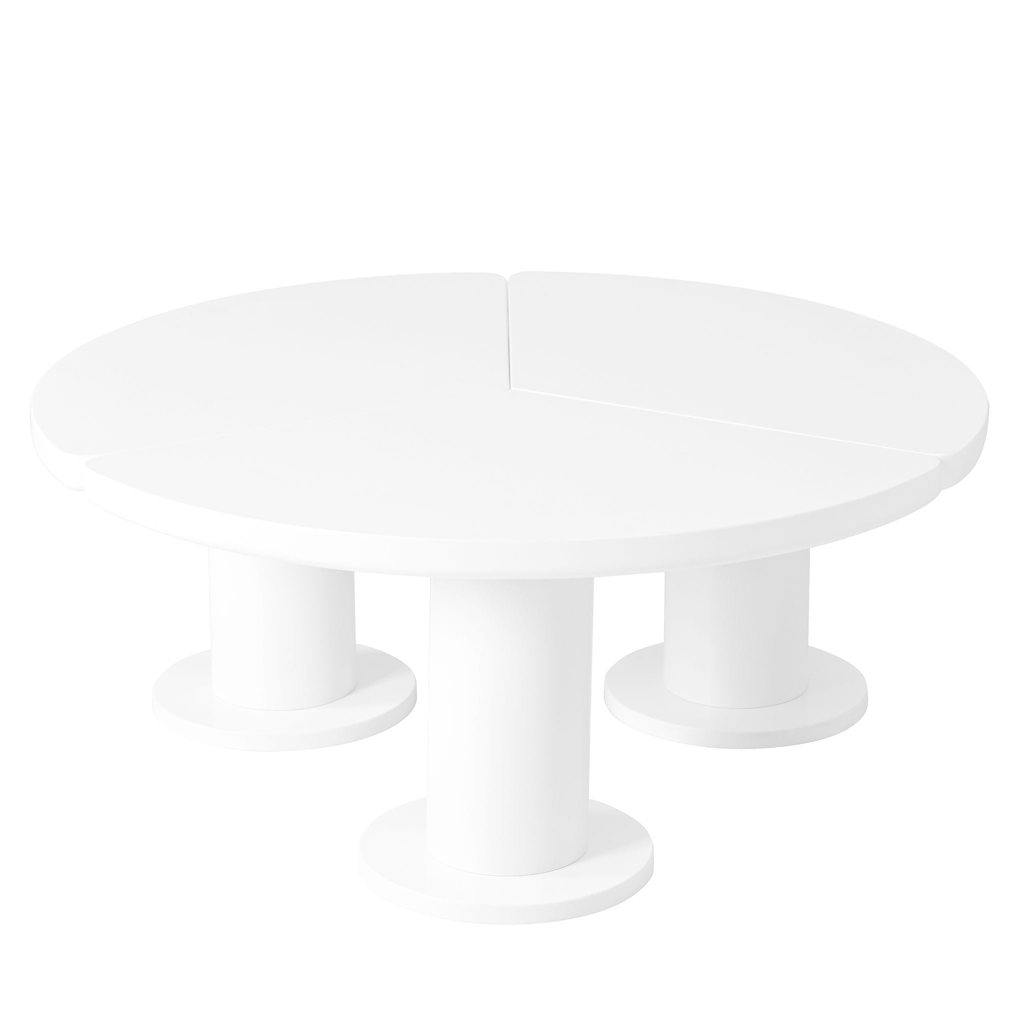Round Petal Shaped Coffee Table With 3 Thick Legs