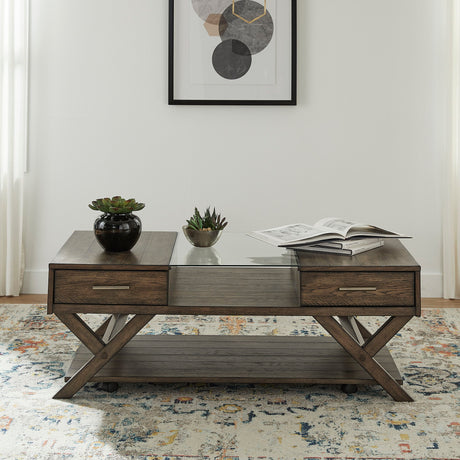 Liberty Furniture Lennox - Display Cocktail Table - Dark Brown | Meri Furniture
