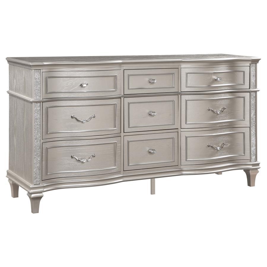 Coaster Fine Furniture Evangeline - 9-Drawer Dresser - Silver Oak | Meri Furniture