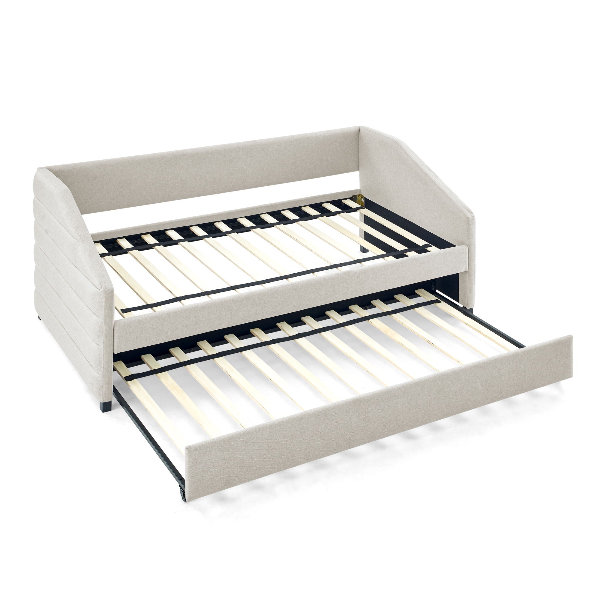 Elegant Daybed With Trundle Upholstered Tufted Sofa Bed