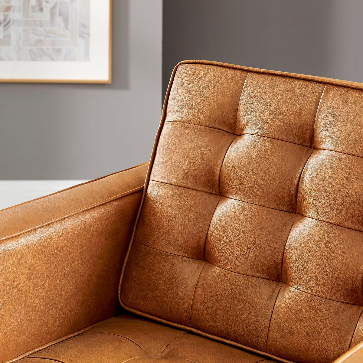 Loft Tufted Vegan Leather Armchair by Modway