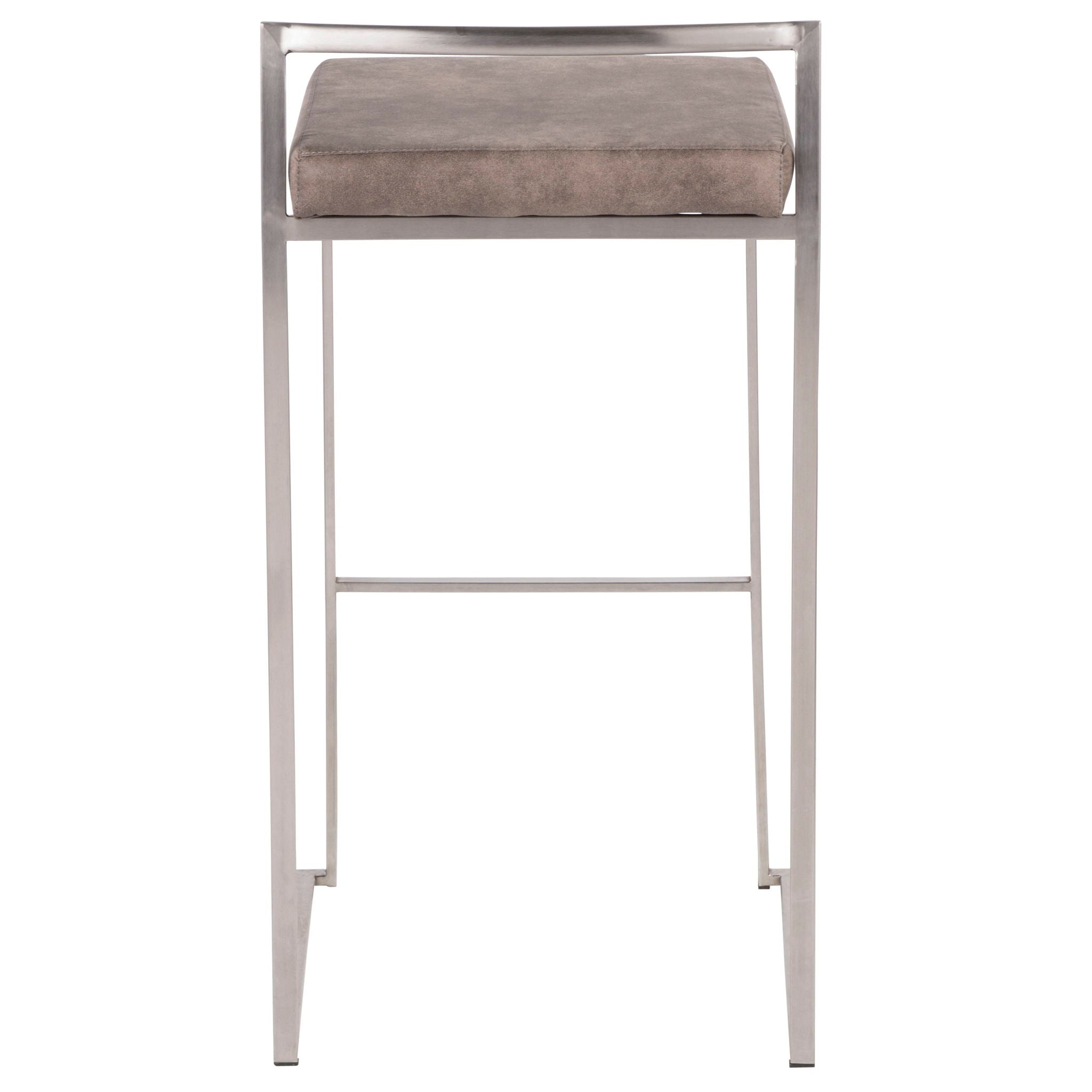 Fuji - Contemporary Stackable Counter Stool (Set of 2) - Stone