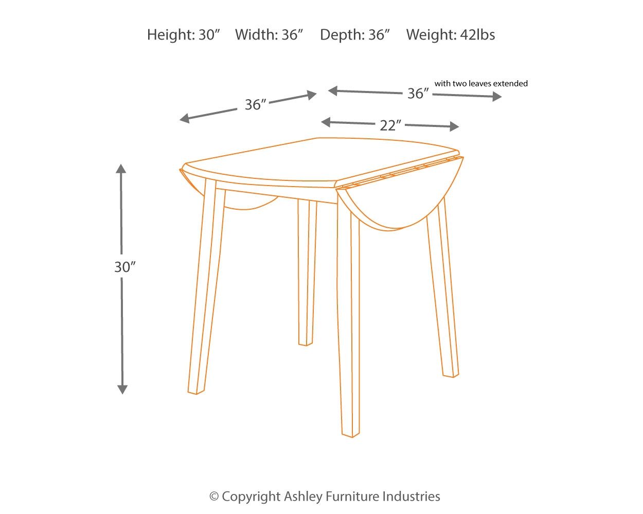 Signature Design by Ashley® Hammis - Dark Brown - Round Drm Drop Leaf Table | Meri Furniture