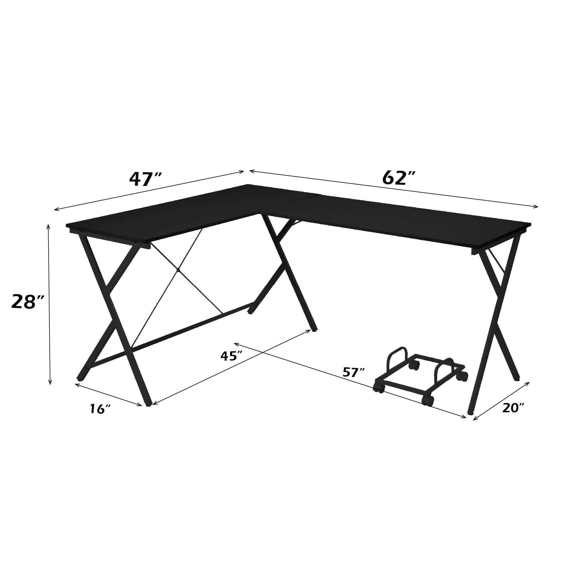 Dazenus - Computer Desk - Black