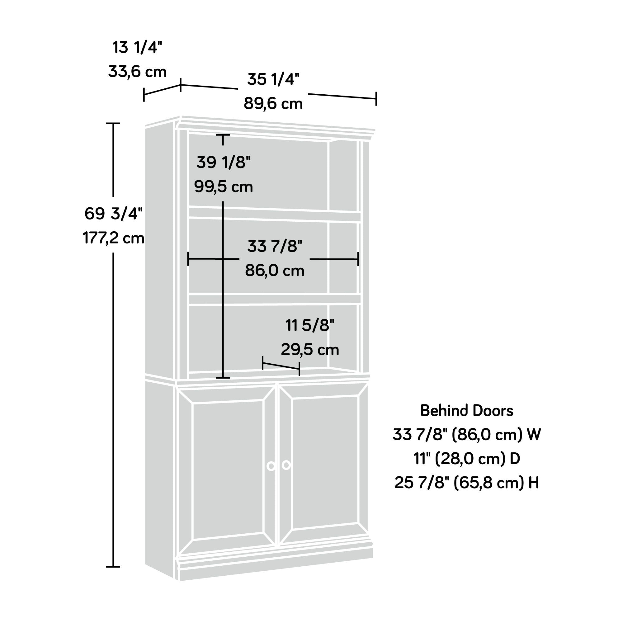 Bookcase With Doors in Chalked Chestnut