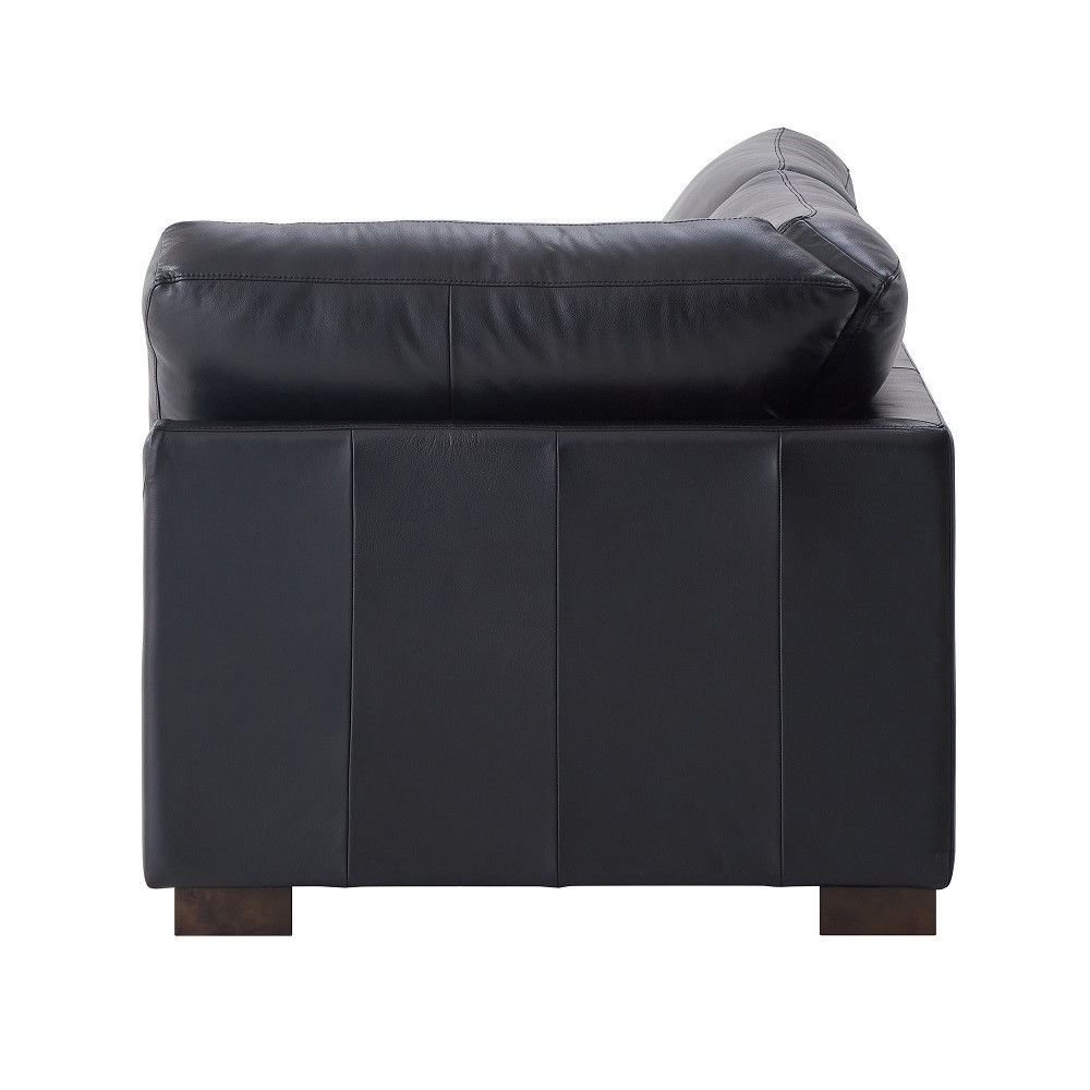 Geralyn - Sectional Sofa With 2 Pillows - Black Leather