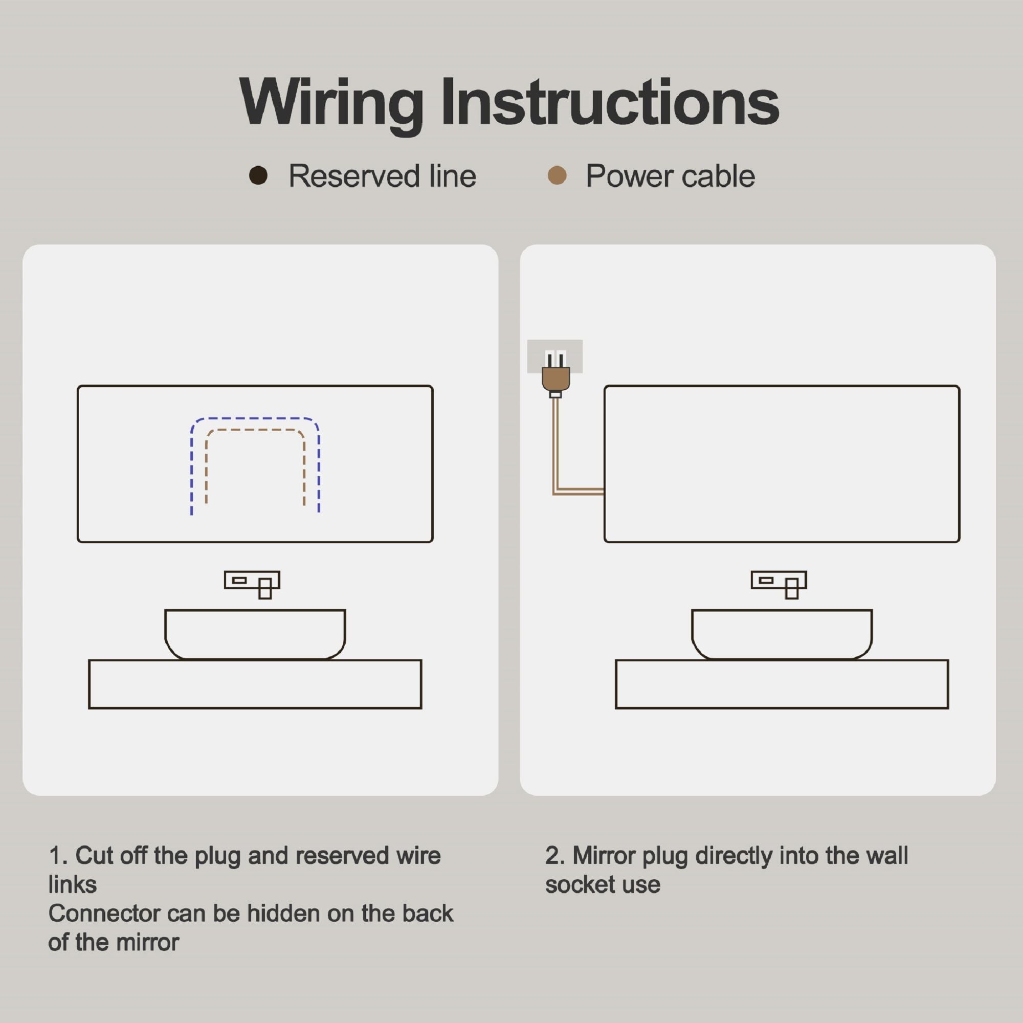 Frameless LED Bathroom Mirror Vanity With Anti Fog Front Lights - Silver