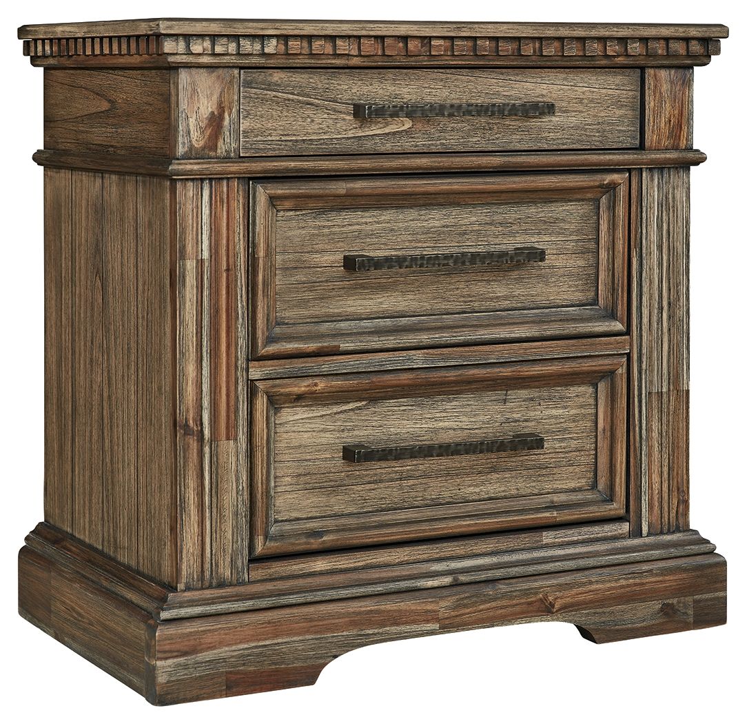 Signature Design by Ashley® Markenburg - Brown - Three Drawer Night Stand | Meri Furniture