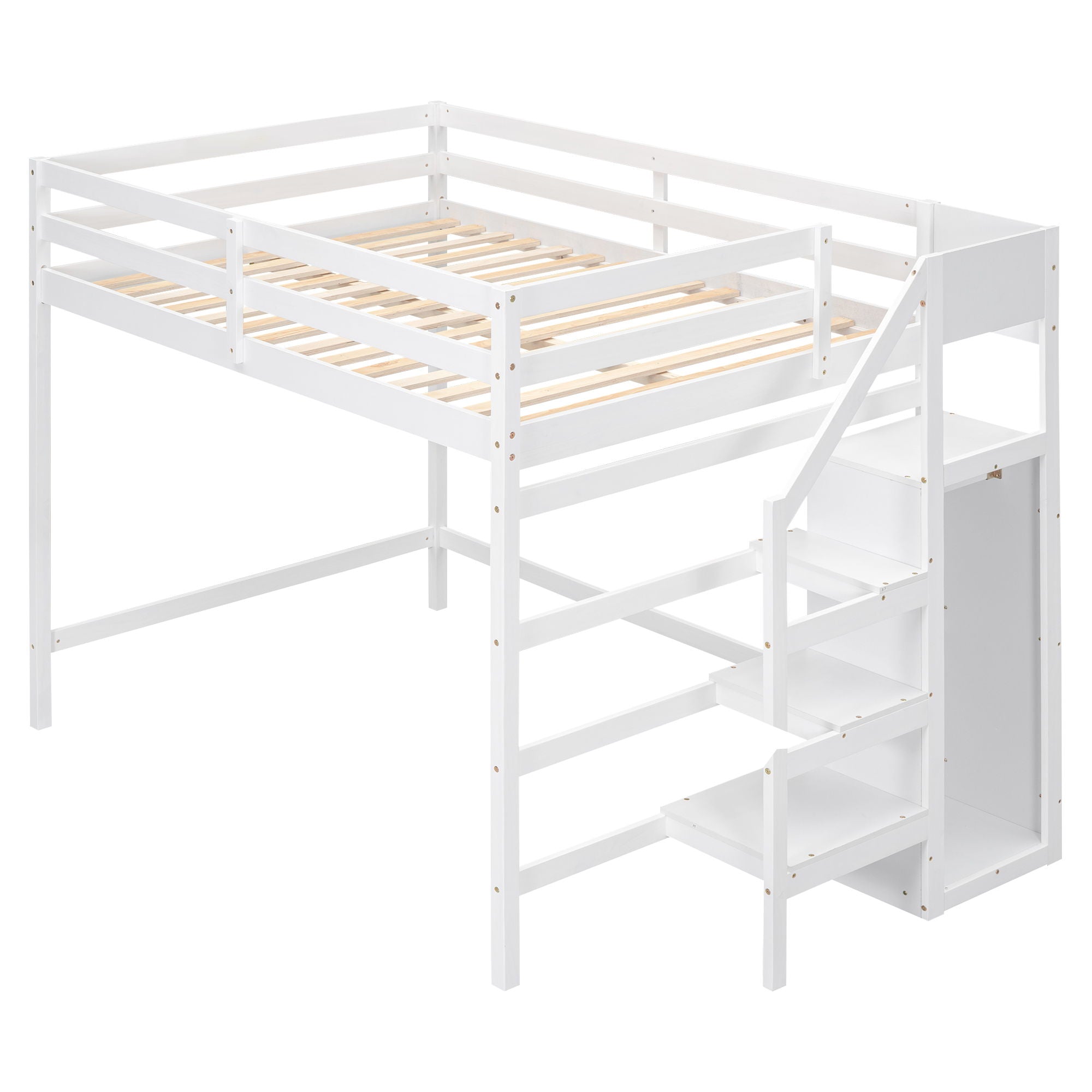 Loft Bed With Built In Storage Wardrobe And Staircase