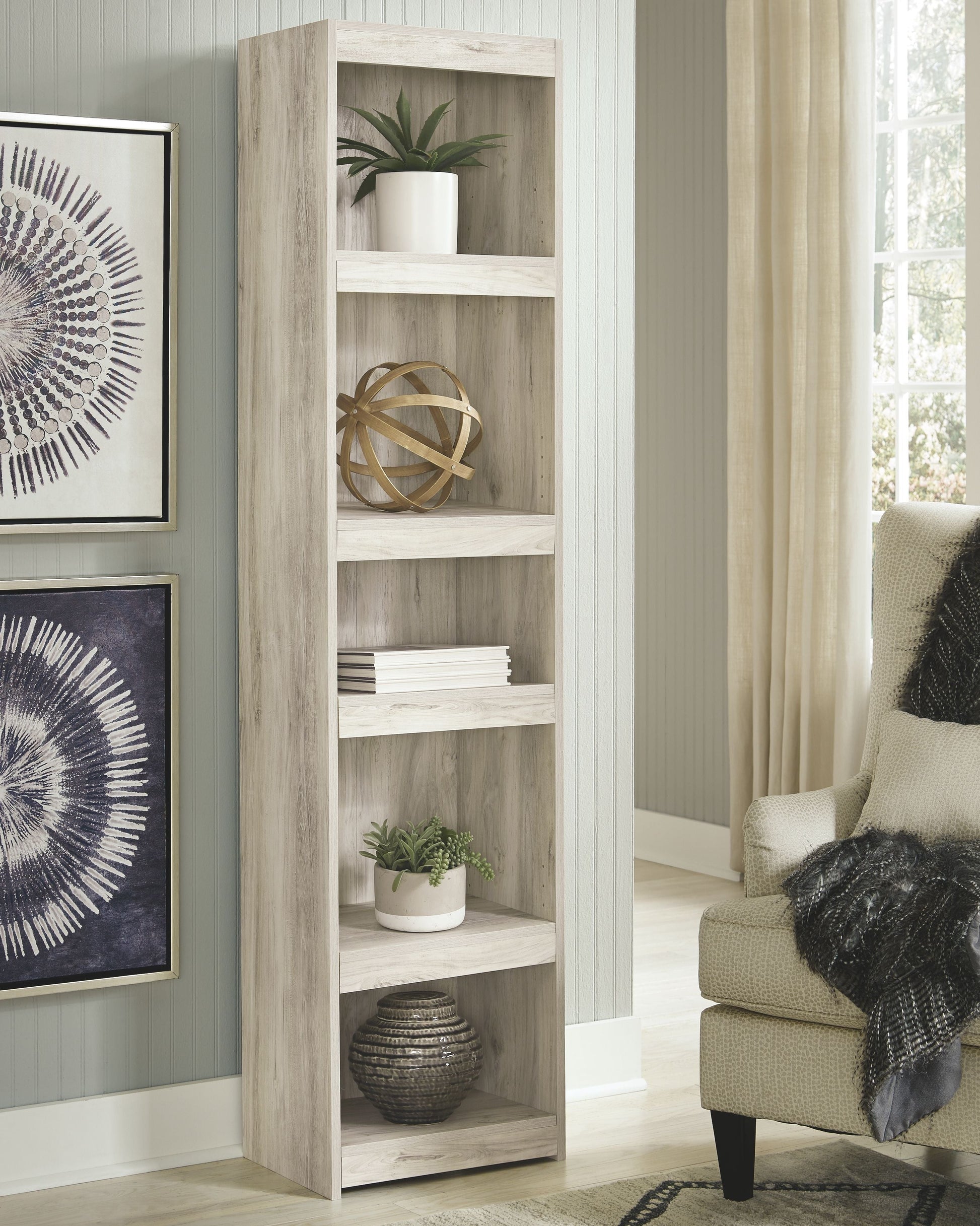 Signature Design by Ashley® Bellaby - Whitewash - Pier - 4 Shelves | Meri Furniture