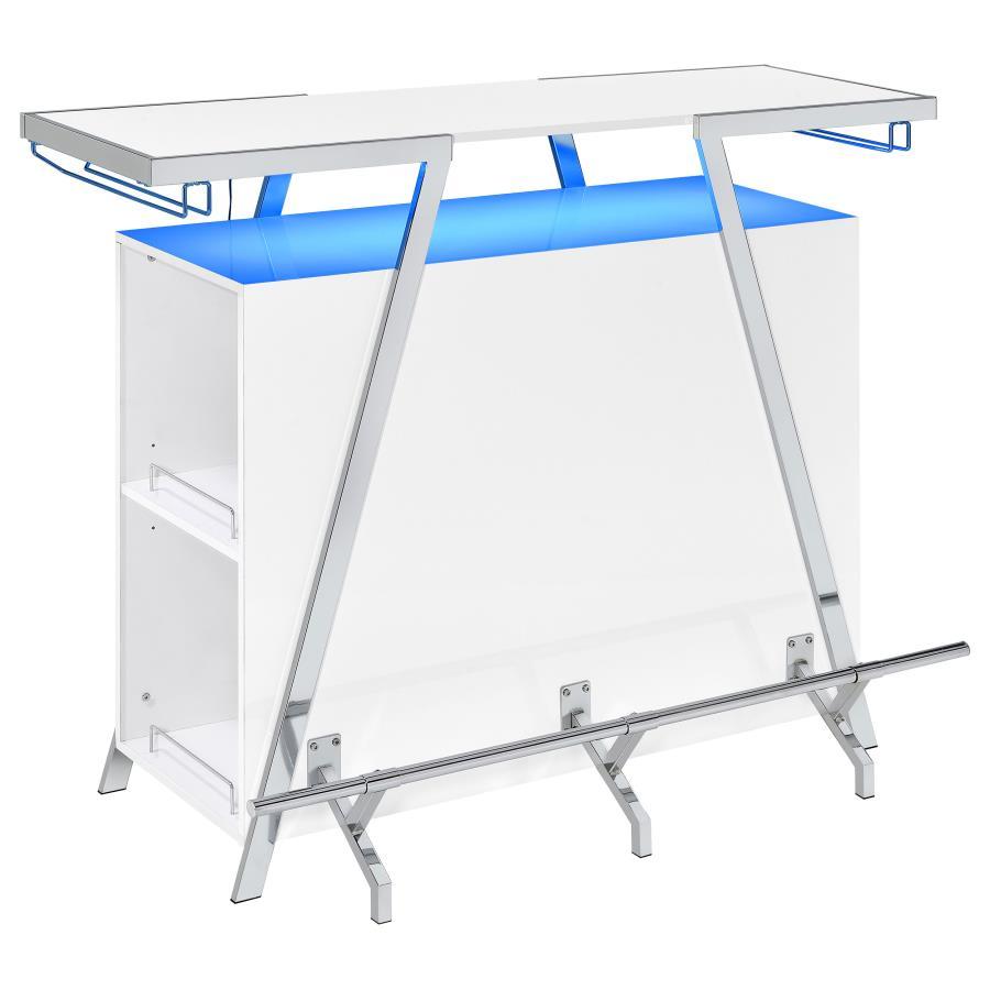 Coaster Fine Furniture Araceli - Freestanding LED Home Bar Cabinet - White High Gloss | Meri Furniture