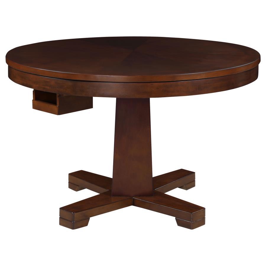 Coaster Fine Furniture Marietta - Round Dining And Billiard Poker Game Table - Tobacco | Meri Furniture