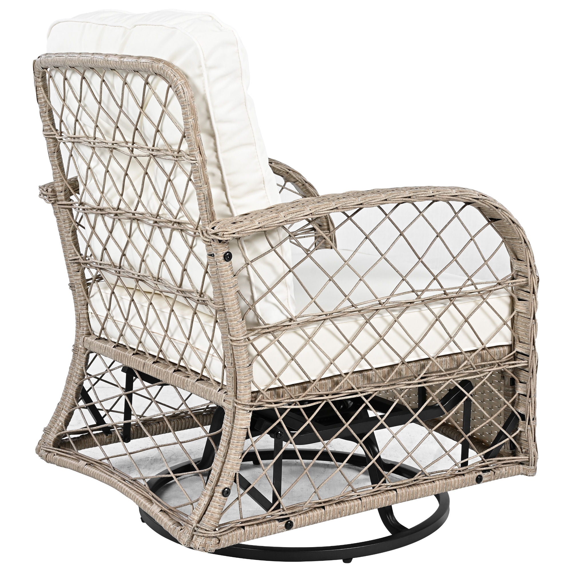 3 Piece Outdoor Chair & Table Set Chat Set, 2 Person Rattan Seating Group