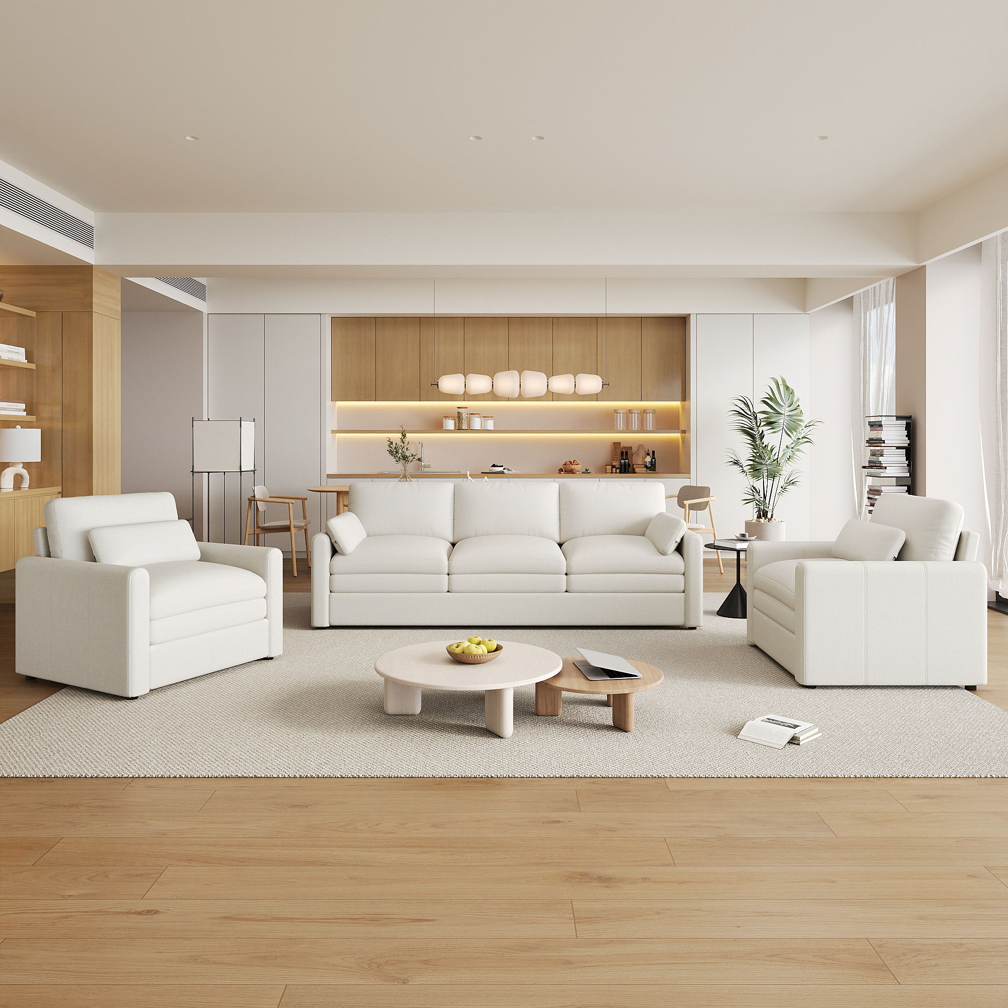 Cloud Sofa Set Couch For Living Room - Beige