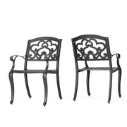 Cast Aluminum Dining Chair With Hand Crafted Details - Copper