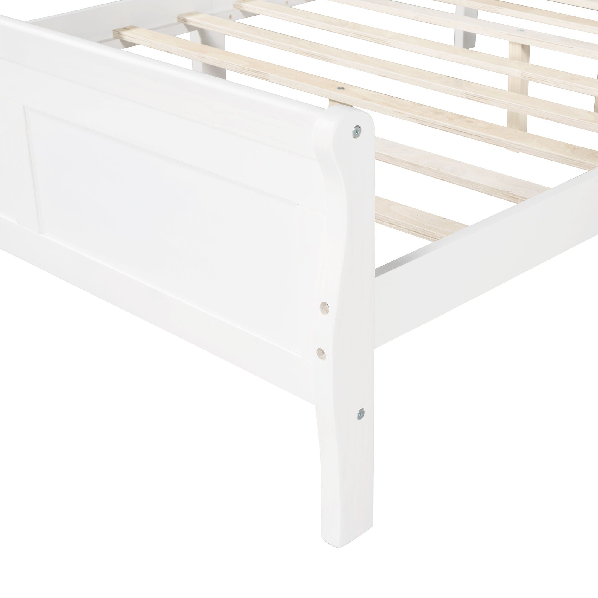Platform Bed Frame Mattress Foundation Sleigh Bed With Headboard / Footboard / Wood Slat Suppor