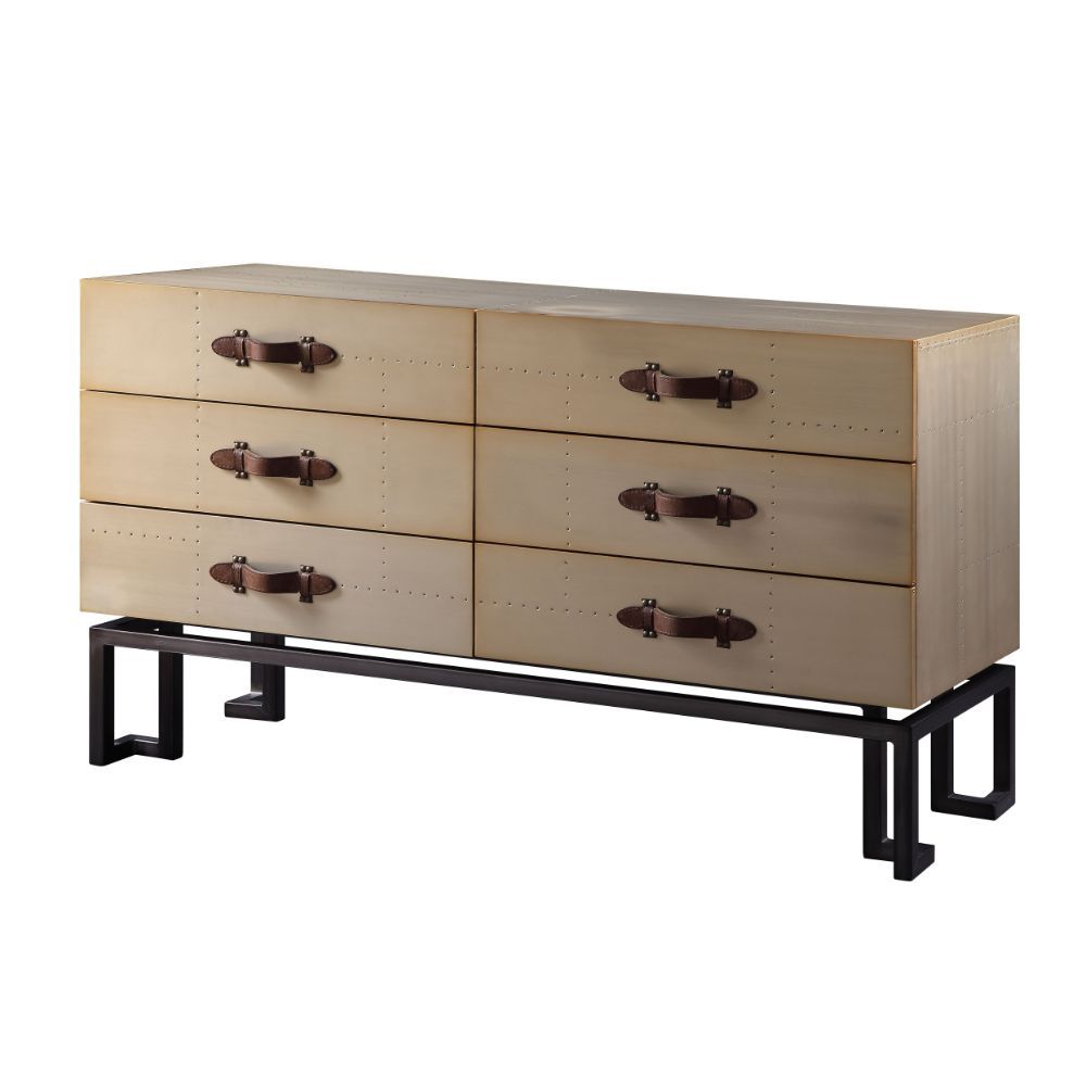 ACME Jennavieve - Accent Table - Gold Aluminum | Meri Furniture