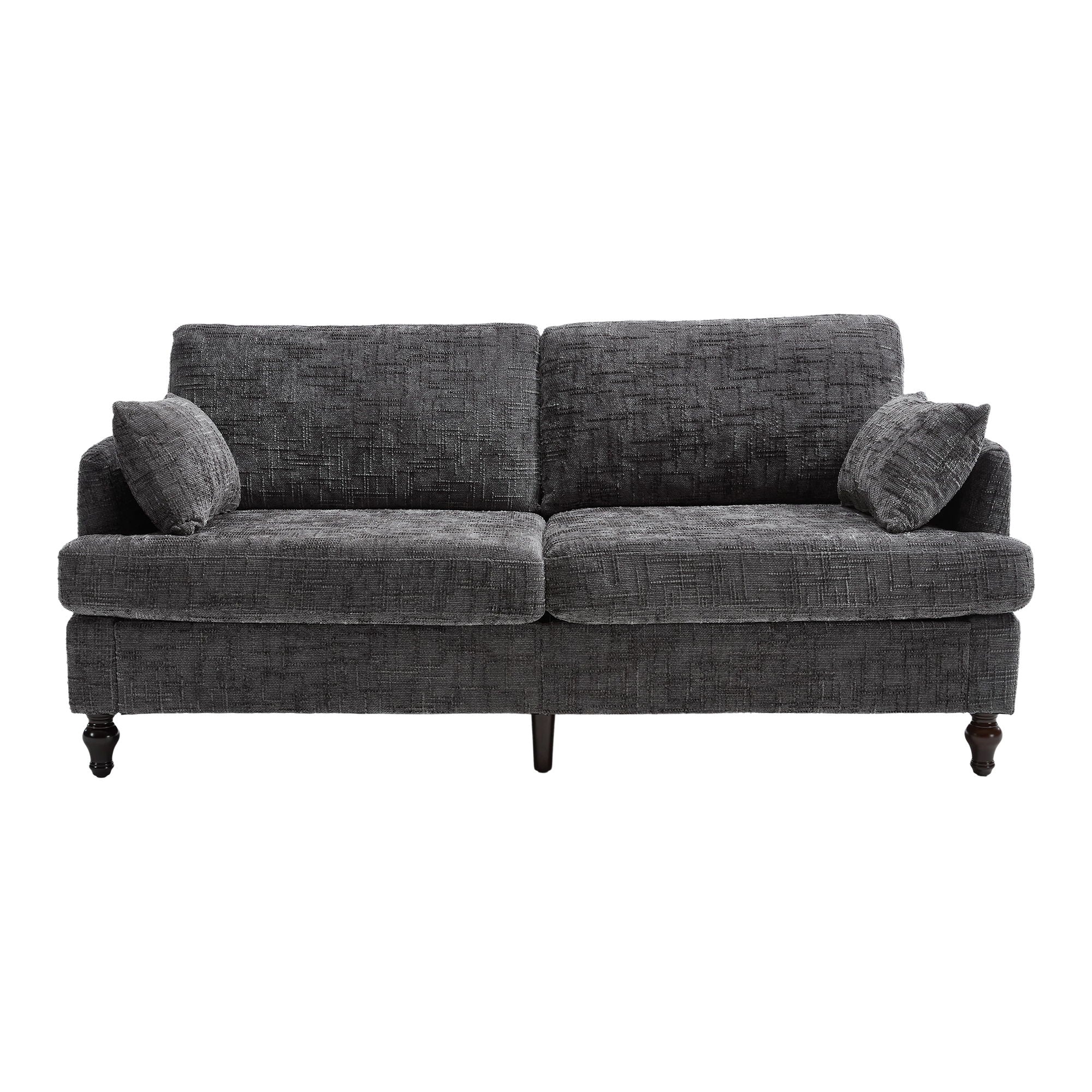 Chenille 2 Seater Sofa With LED Light, USB Charging Port, And Storage Bag