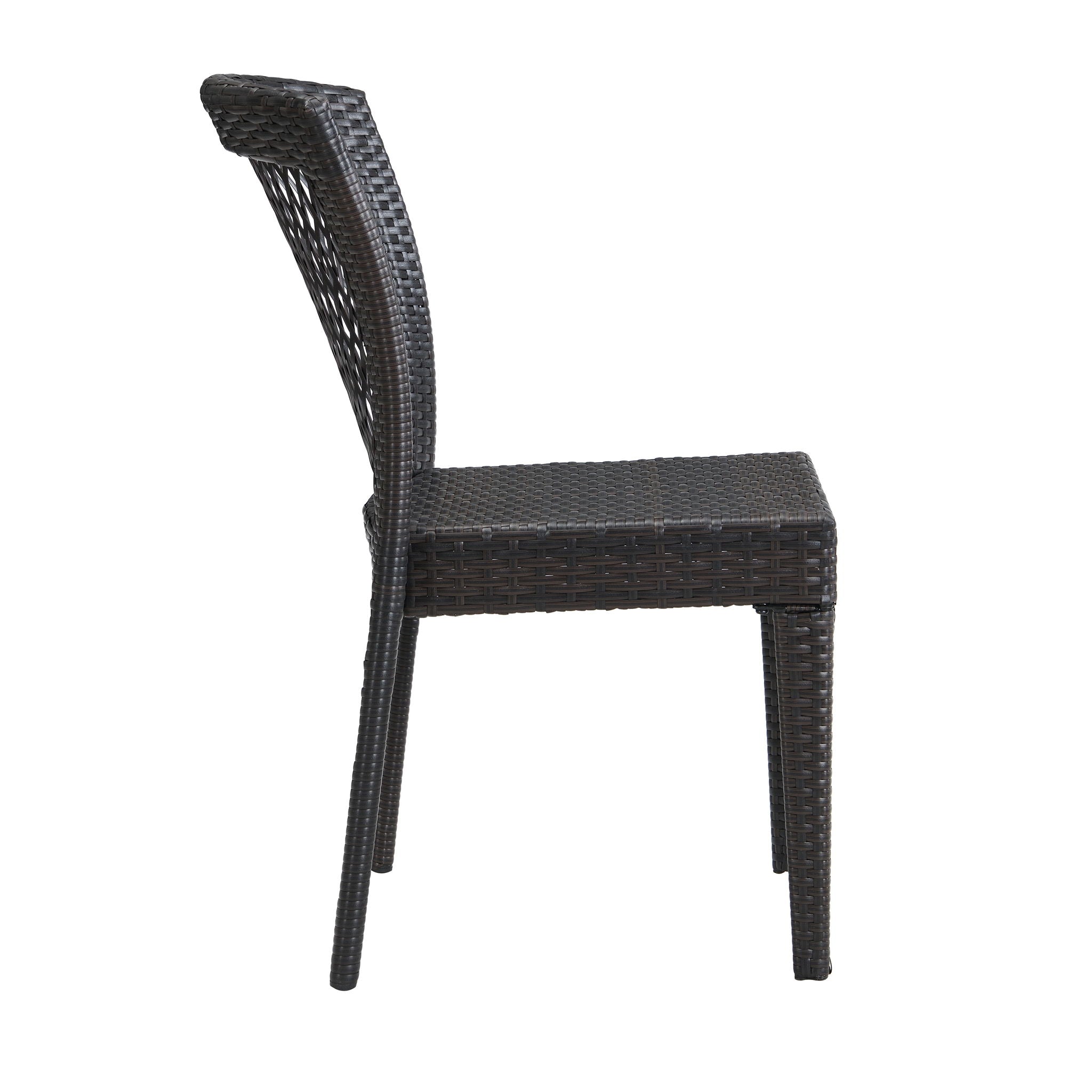 Outdoor Dining Chairs, Stackable Chairs With UV Resistant Frame (Set of 2) - Brown Multi