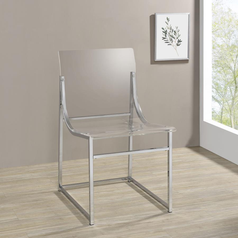 Coaster Fine Furniture Adino - Acrylic Dining Side Chair (Set of 2) - Chrome | Meri Furniture