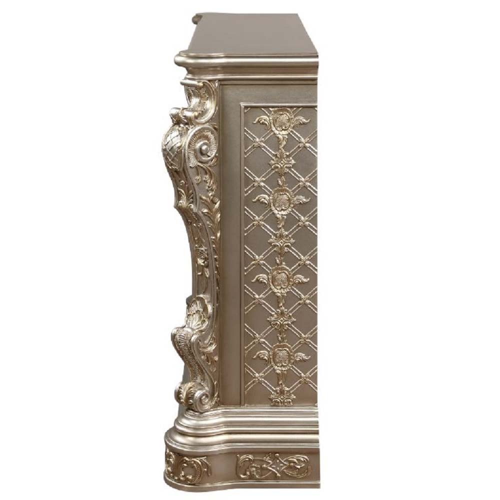 ACME Zabrina - Fireplace - Antique Silver Finish - 49.5" | Meri Furniture