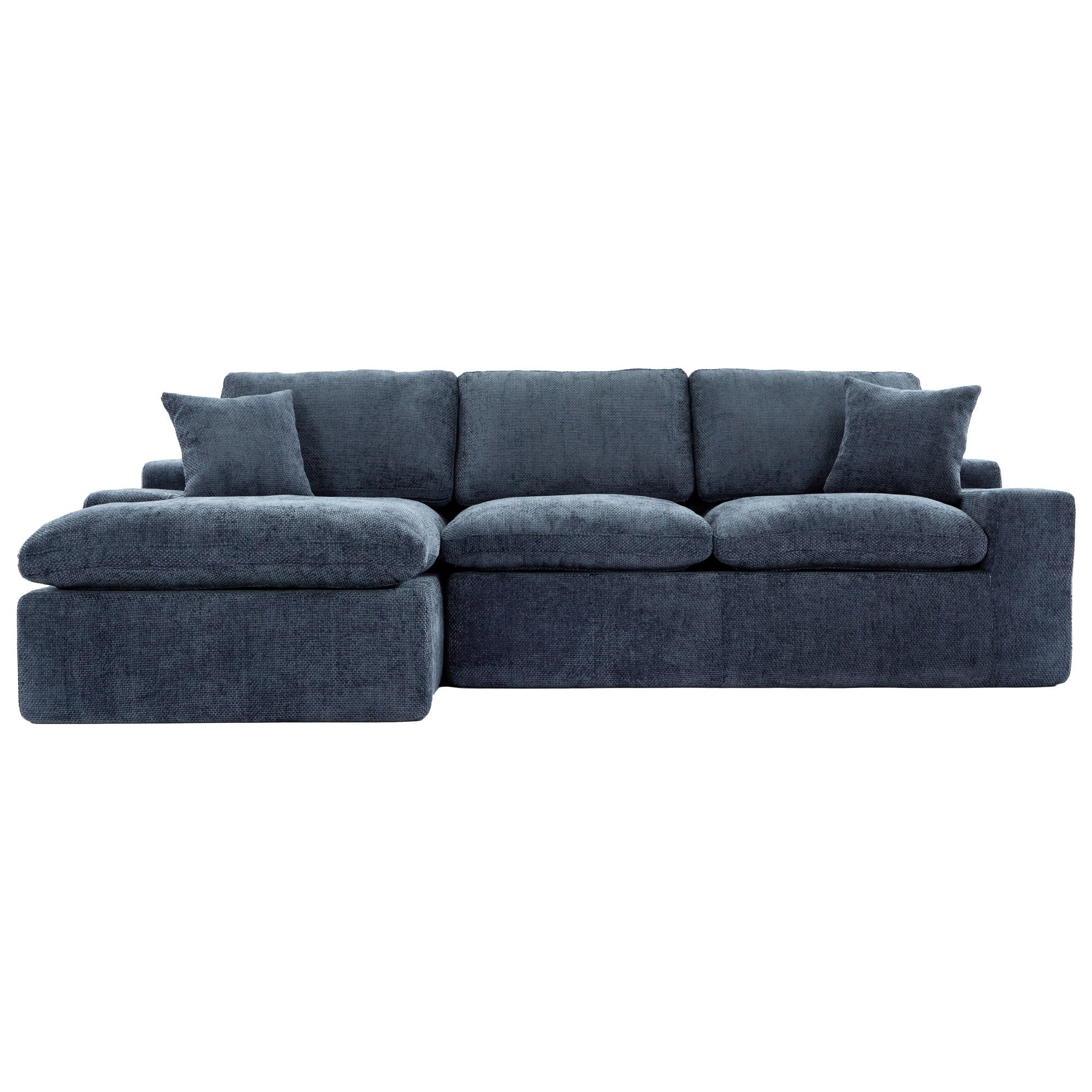 Cloud Sectional Sofa With Double Layer Cushion And Side Pockets, Free-Combined