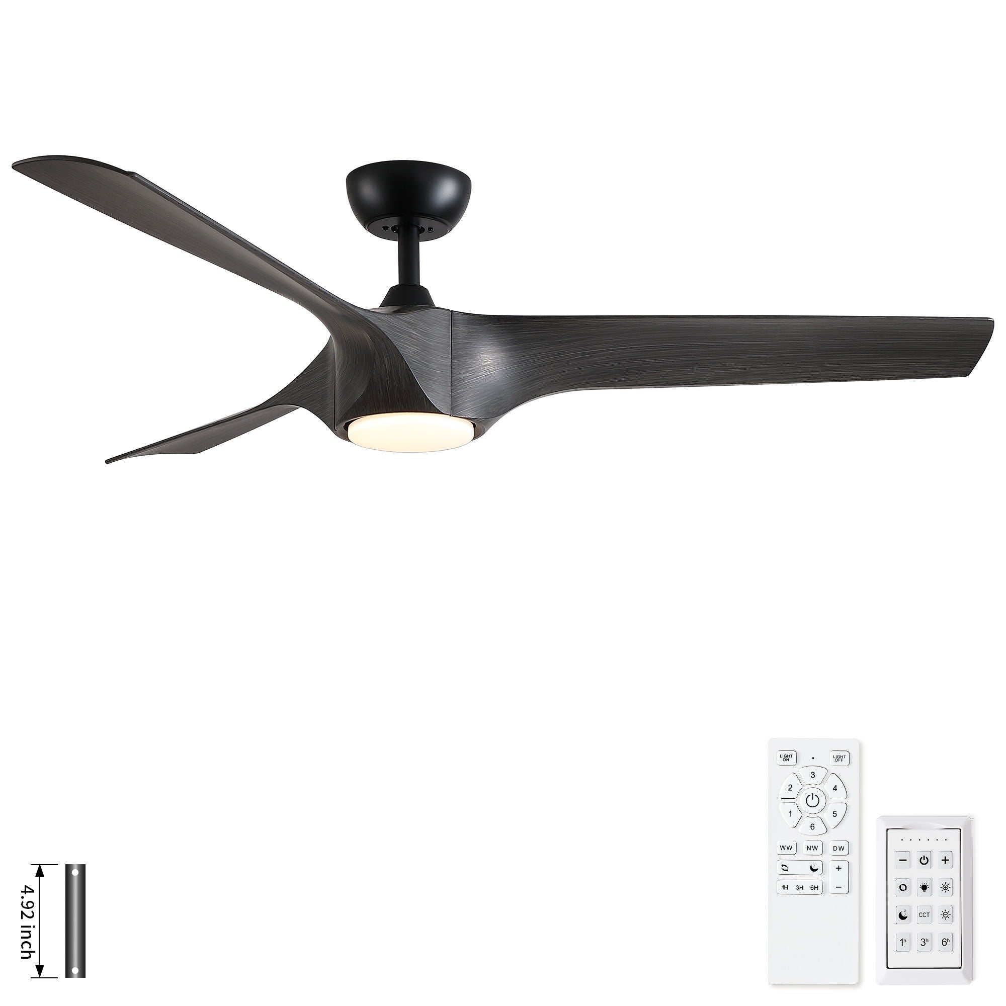 Reversible Quiet Motor Ceiling Fan Light With ABS Blades