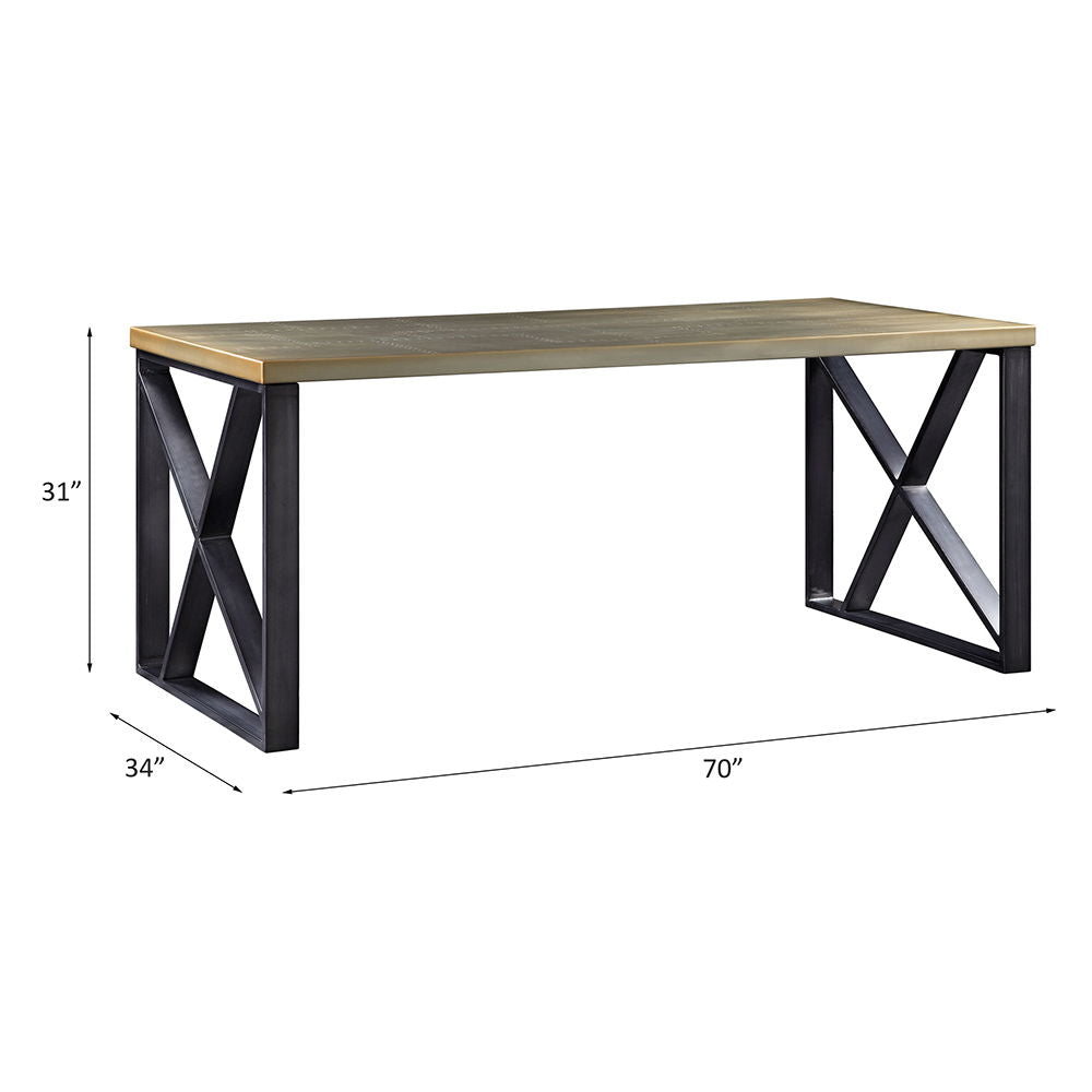 Jennavieve - Executive Writing Desk - Gold Aluminum