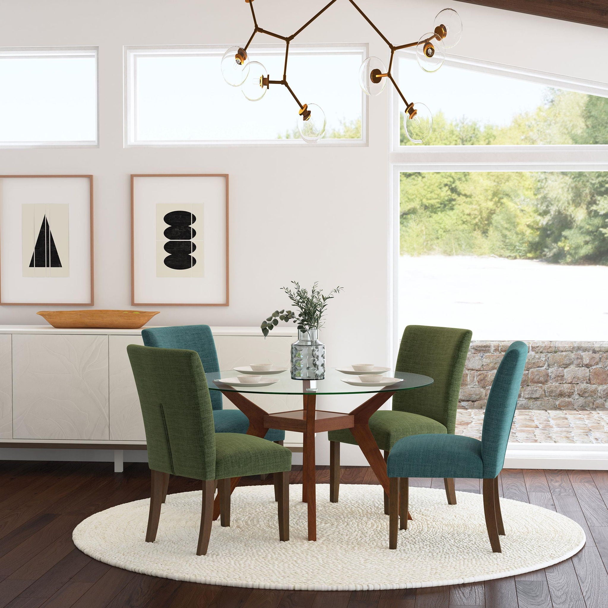 Paxton Upholstered Dining Side Chair Green (Set of 2)