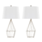 Diana - Contemporary Table Lamp (Set of 2) - Polished Nickel / Black Satin