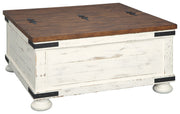 Ashley Furniture Wystfield - White / Brown - Cocktail Table With Storage | Meri Furniture