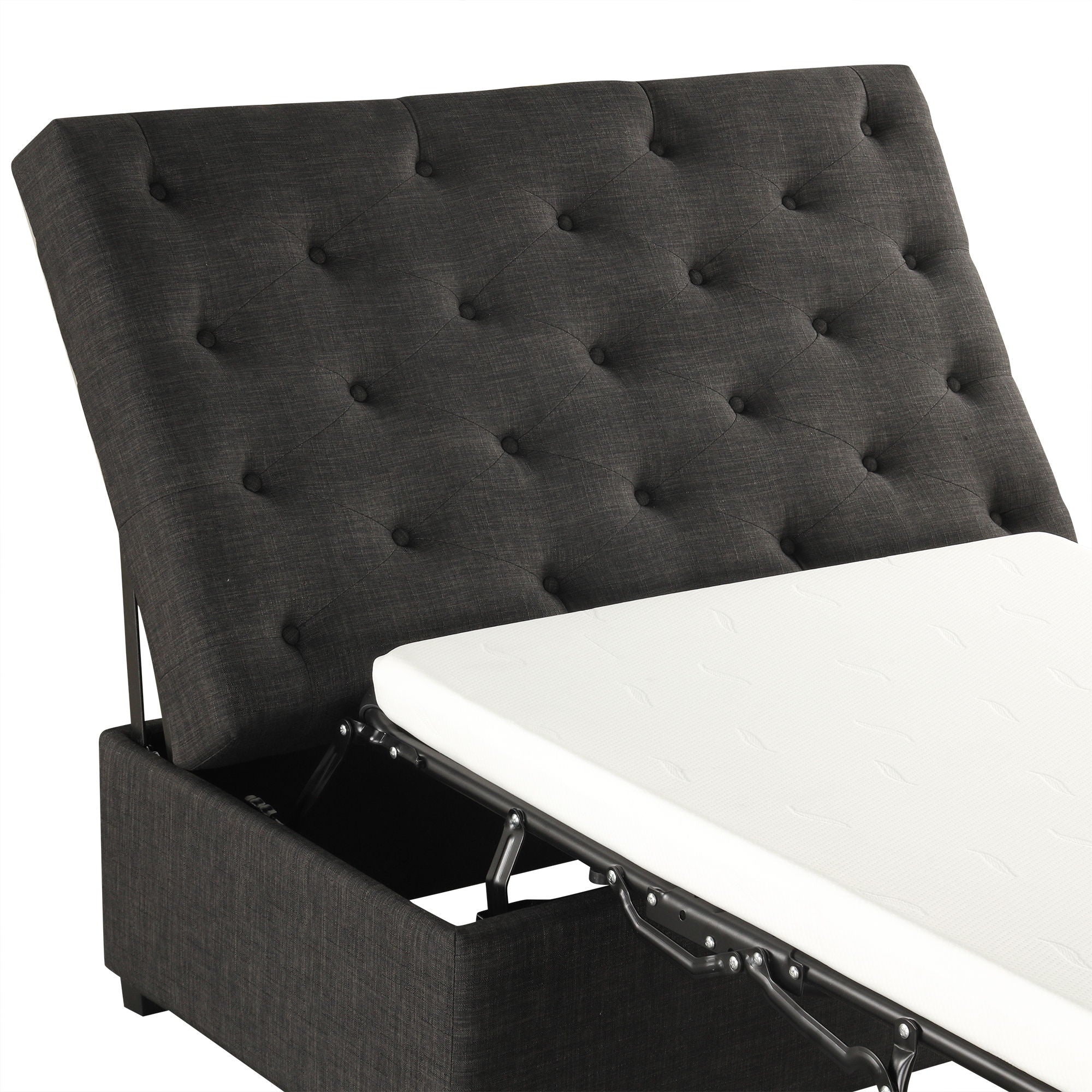 Convertible Folding Sofa Bed Ottoman With Memory Mattress And Tufted Design