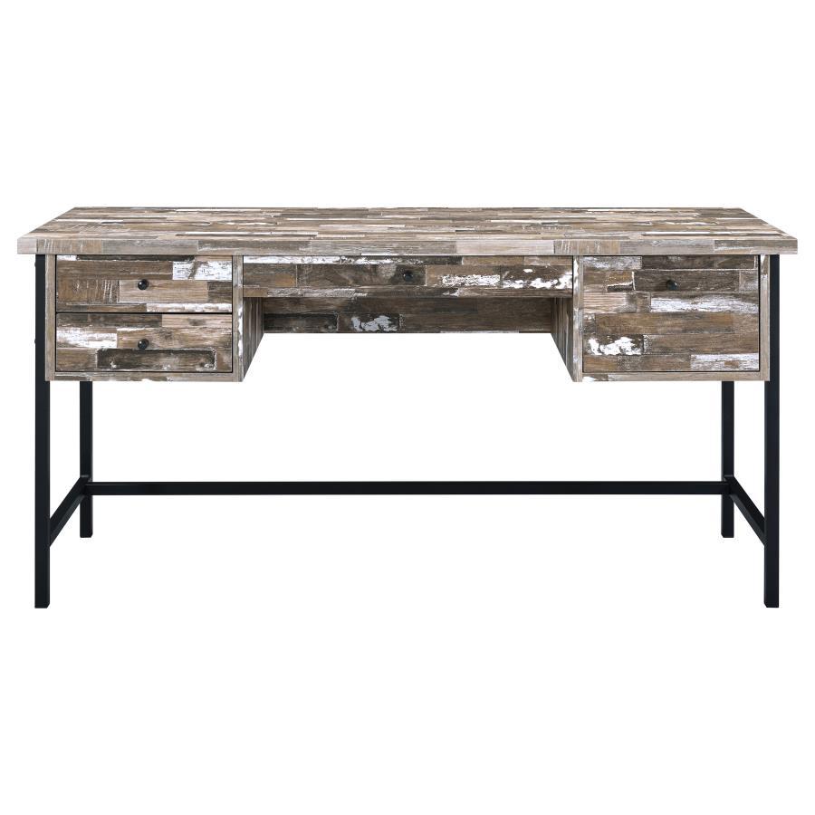 Coaster Fine Furniture Kemper - 4-Drawer Writing Desk - Salvaged Cabin | Meri Furniture