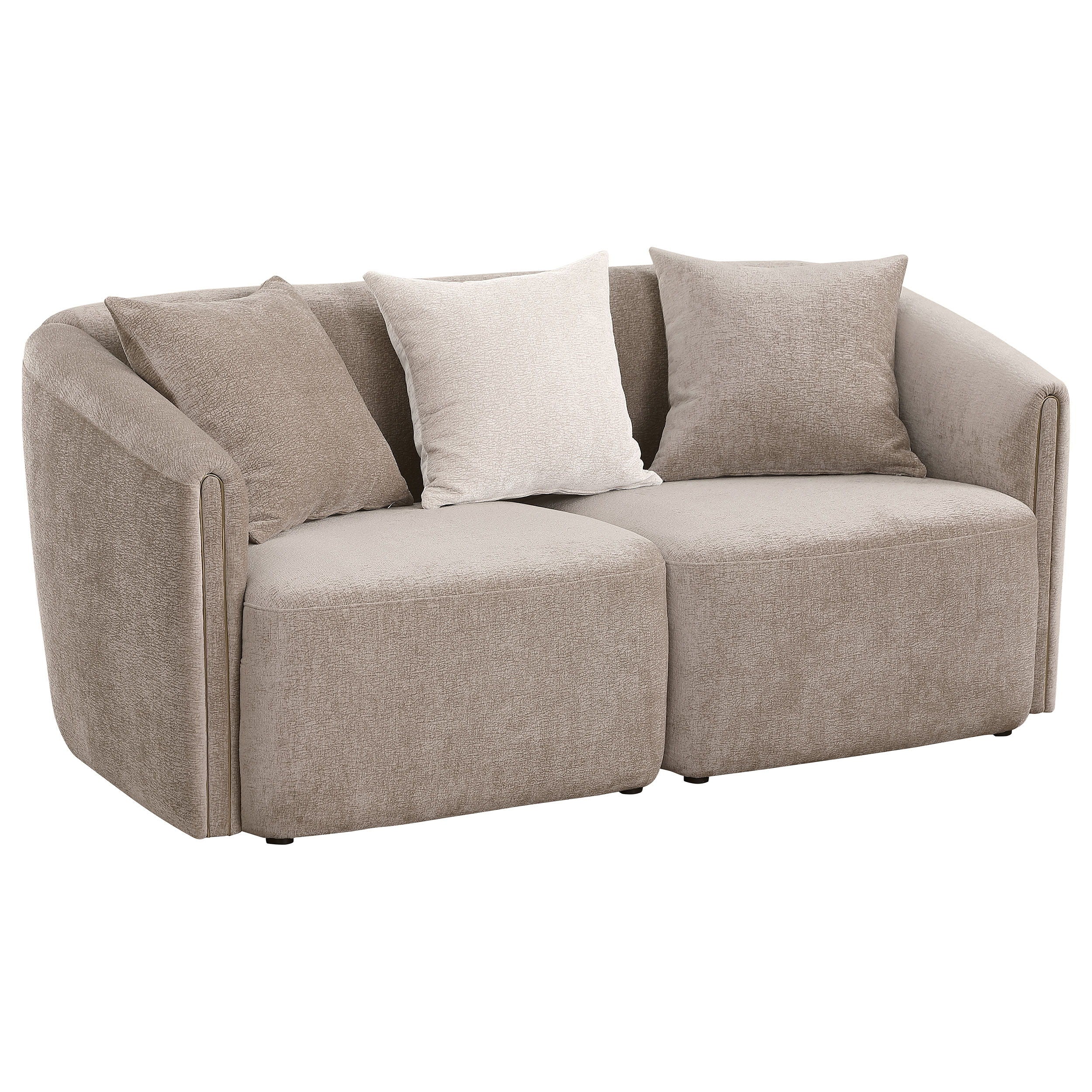 Coaster Fine Furniture Townsend - Chenille Upholstered Rolled Arm Loveseat - Latte | Meri Furniture