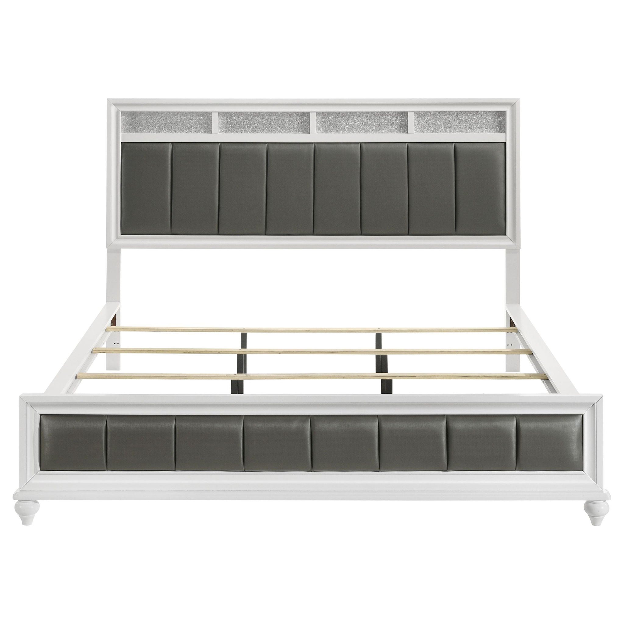Barzini Wood California King Panel Bed White
