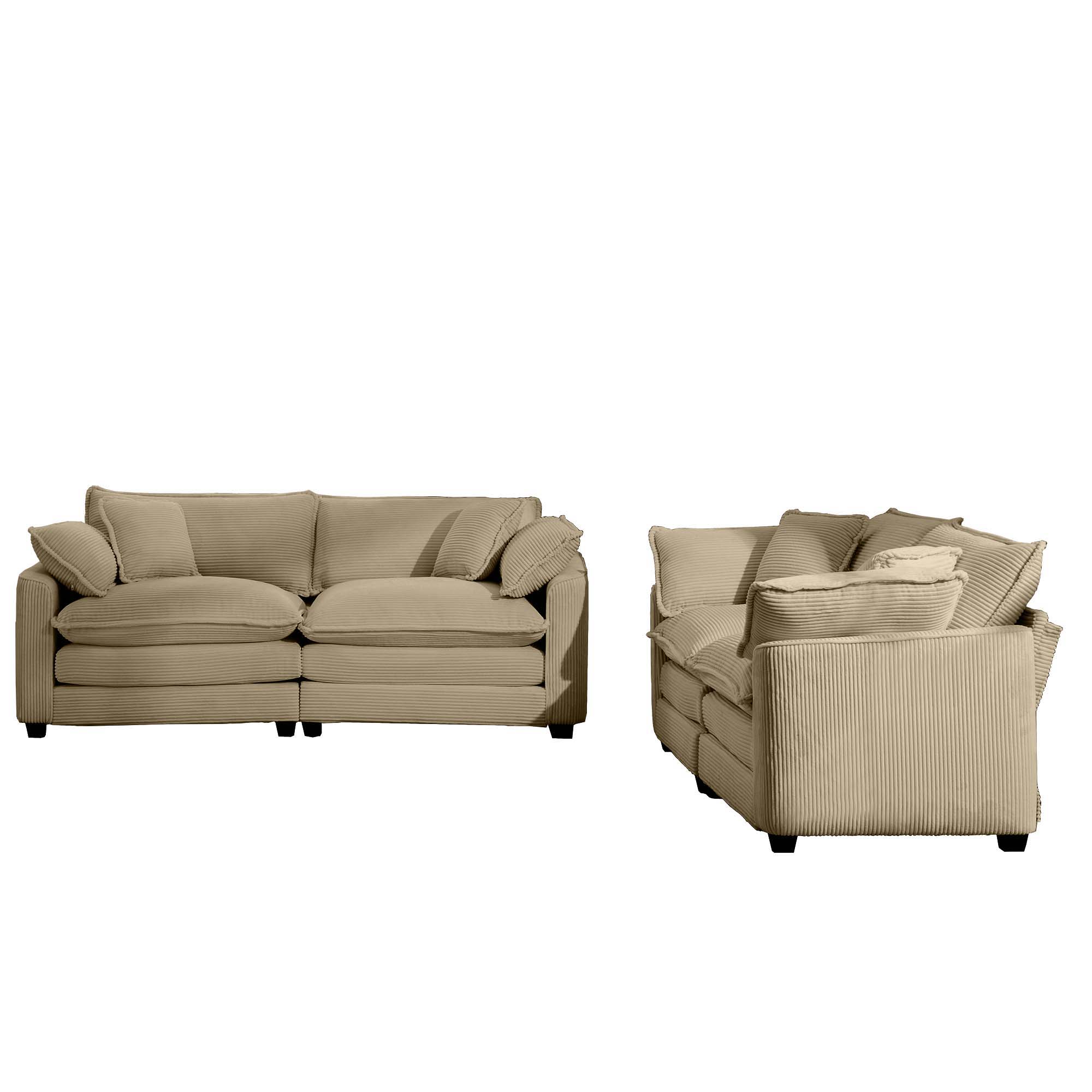 Elegant Corduroy Oversized Sectional Sofa Set With Deep Seats And Flexible Layout
