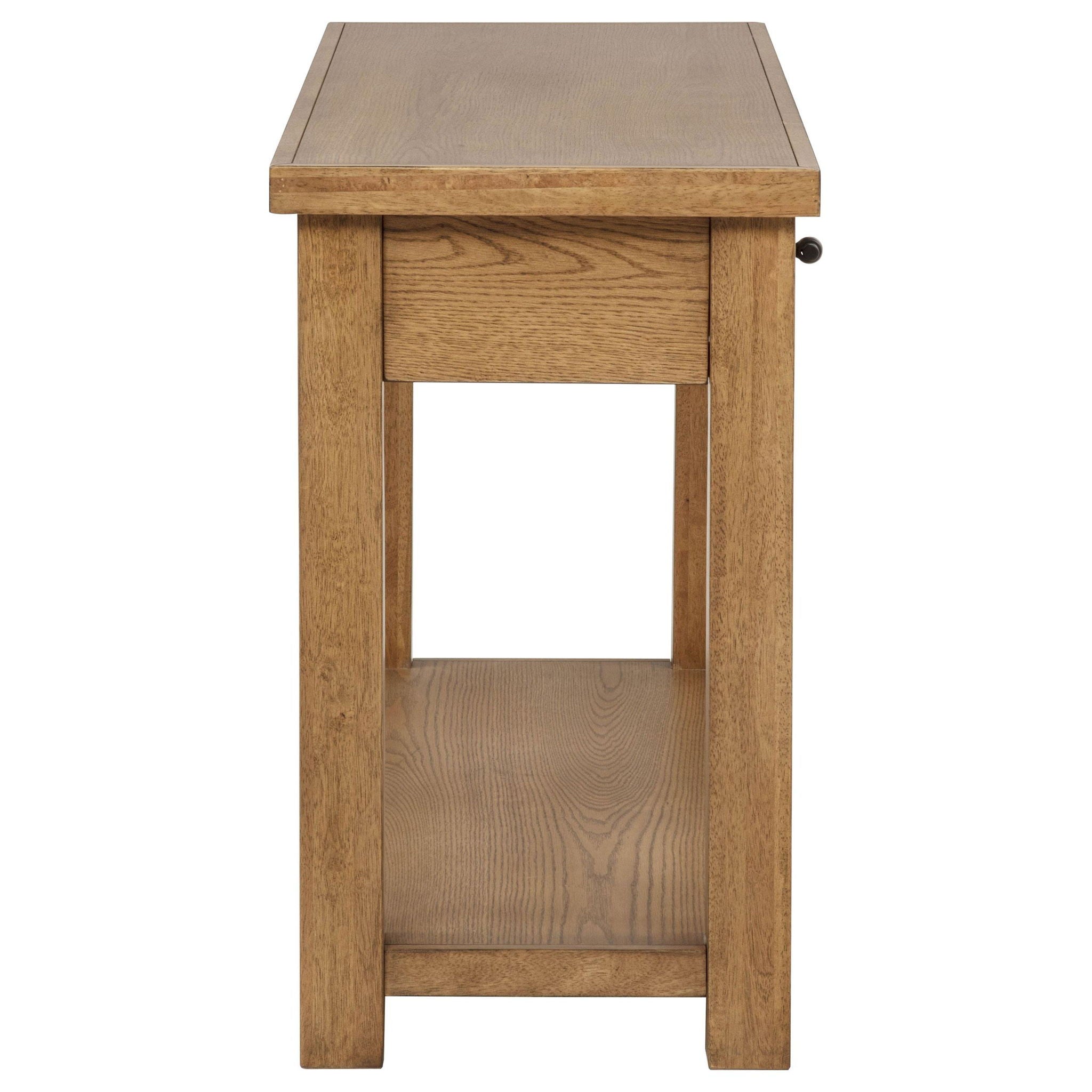 Beasley 2-Drawer Wood Console Table Golden Oak