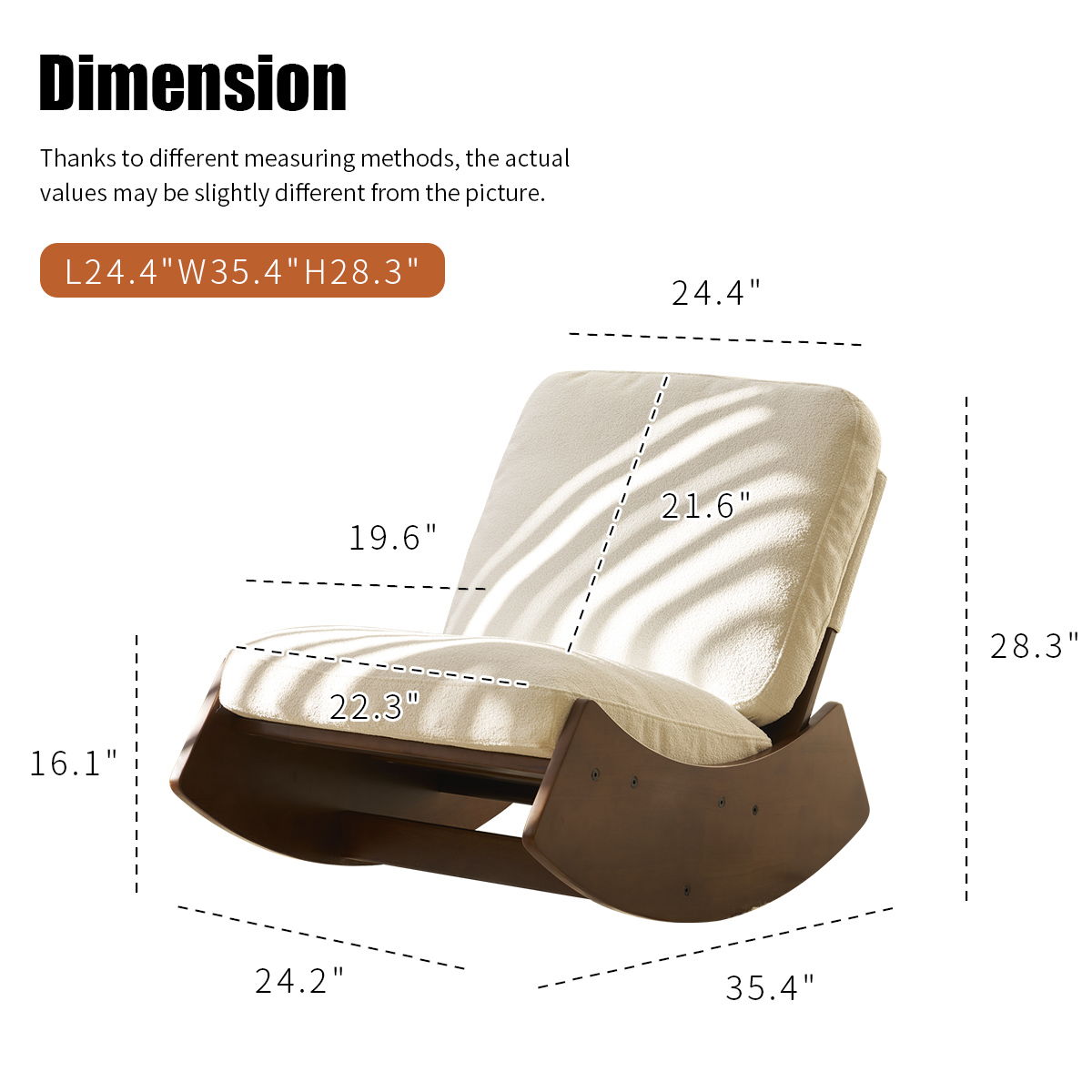 Comfortable High-Quality Upholstery Glider Rocking Chair