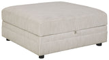 Ashley Furniture Neira - Fog - Ottoman With Storage | Meri Furniture